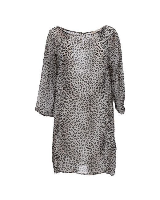 Ba&sh Gray Leopard Print Mini Dress