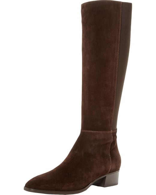Aquatalia Finola Suede Weatherproof Knee-high Boots in Brown | Lyst
