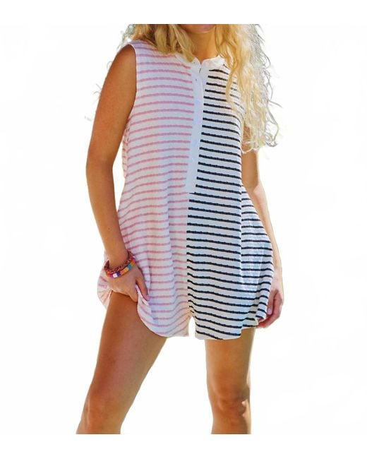 Bucketlist Blue Striped Romper