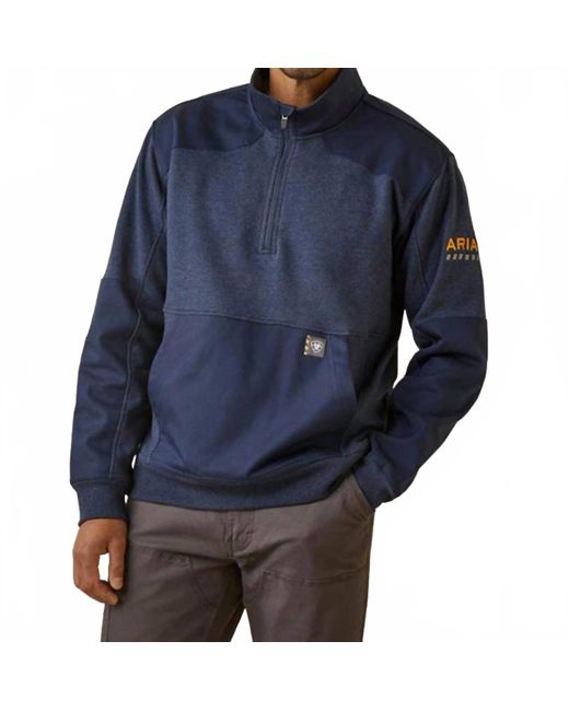 Ariat Blue Rebar Workman Duracanvas 1/4 Zip Sweatshirt for men