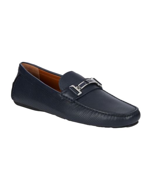 Bally Blue Drulio 6211257 Navy Leather Loafer Shoes for men