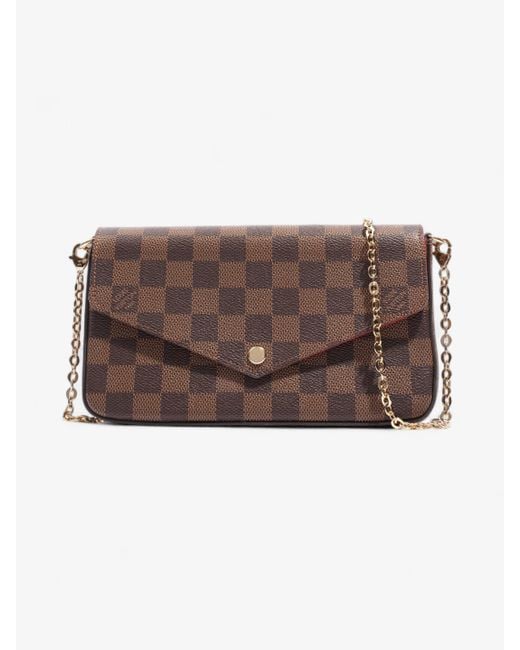 Louis Vuitton Brown Pochette Felicie Damier Ebene Canvas Shoulder Bag