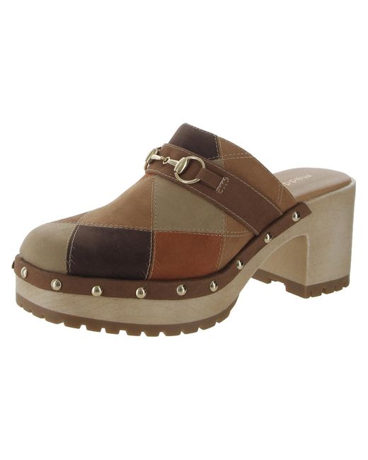 Madden Girl Singrid Denim Platform Mule Sandals in Brown Lyst