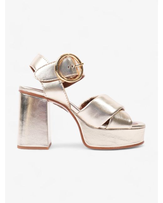 See By Chloé Natural Lyna Platform Sandals 90mm Leather