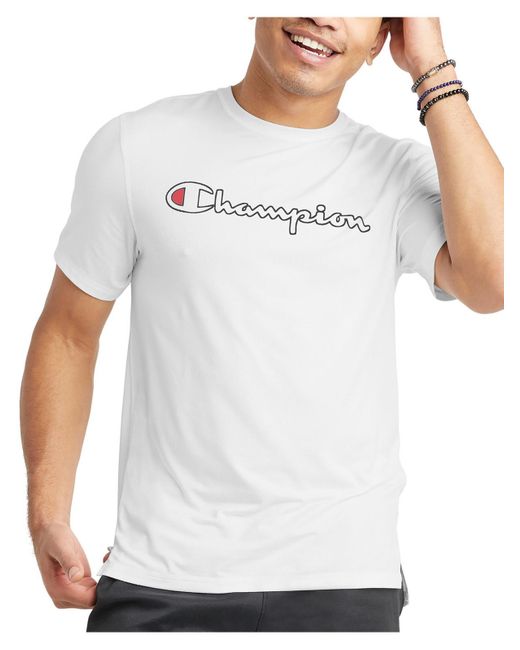 Champion White Perforated Fitness Shirts & Tops for men