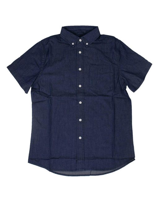 Saturdays NYC Blue Denim Long Sleeve Shirt - Crosby for men