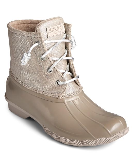 Sperry Top-Sider Natural Salt Water Ankle Lace Up Rain Boots