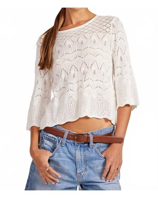 Bobi White Pointelle Summer Tee