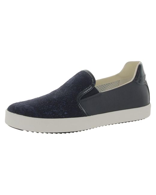 Geox Blue Blomiee A Faux Leather Slip-on Loafers