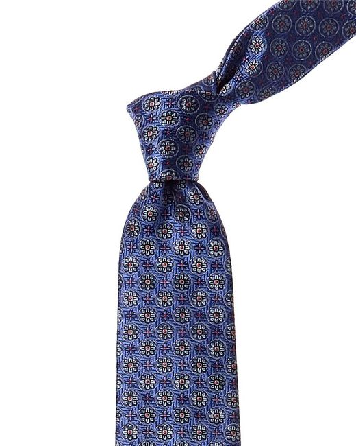 Canali Blue Floral Silk Tie for men