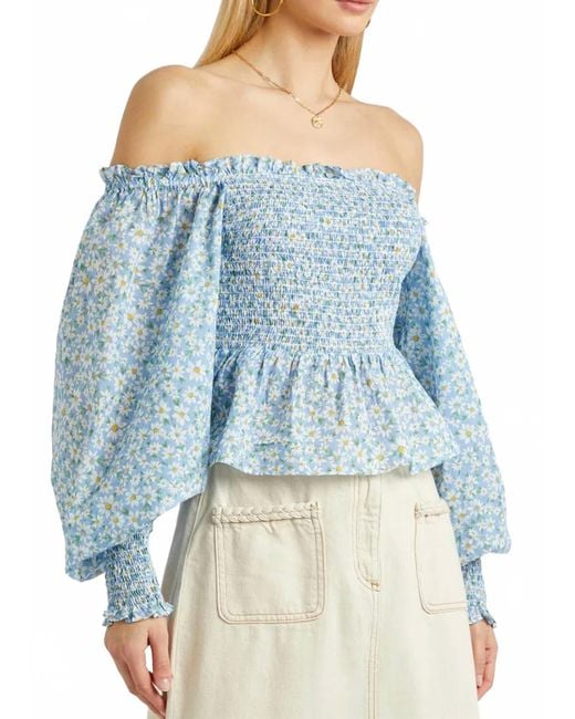 Rixo Blue Eloise Top