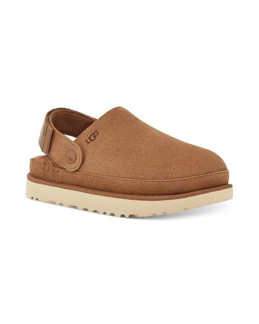 Ugg Brown Goldenstar 1138252-Che Clogs Chestnut Suede Adjustable Heel Strap Gug7