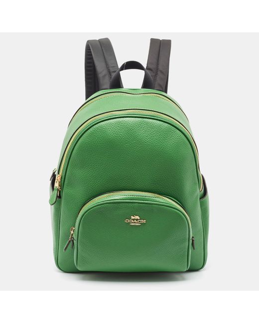COACH Green Leather Court Backpack