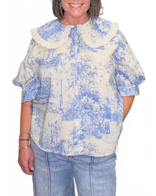 Gigio Blue Toile Blouse