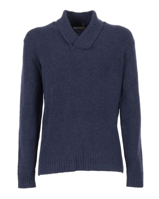 Kangra Cashmere Blue Slim Fit Pullover for men