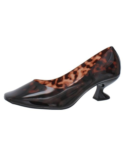 Katy Perry Brown The Laterr Faux Leather Square Toe Pumps