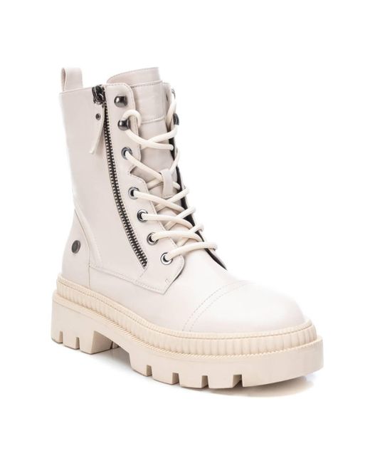Xti Natural Combat Boots By