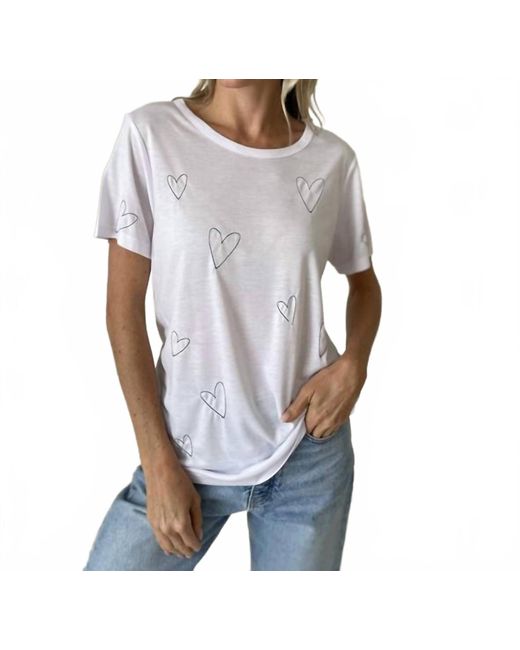 Six Fifty White Millie Graphic Heart Tee