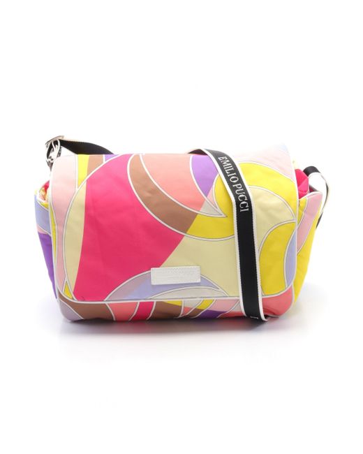 Emilio Pucci Pink Mothers Bag Shoulder Bag Canvas Leather Multicolor