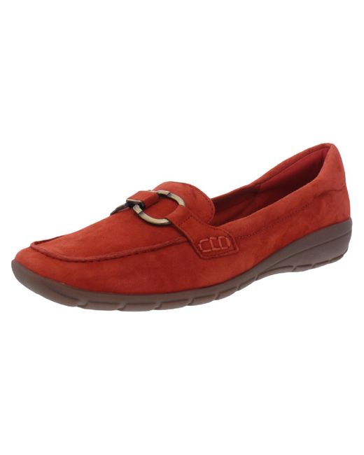 Easy Spirit Red Avienta Embellished Leather Loafers
