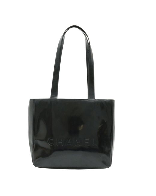 Chanel Black Patent Leather Tote Bag (pre-owned)