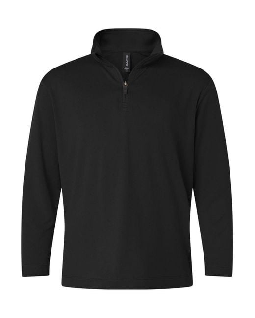 AllPro Black Pro-Lock Youth Performance Quarter-Zip Pullover for men