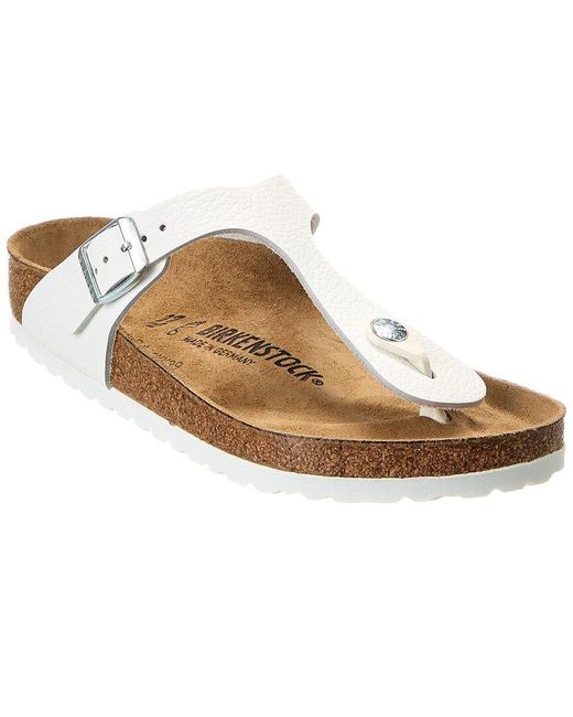 Birkenstock White Gizeh Leather Sandal