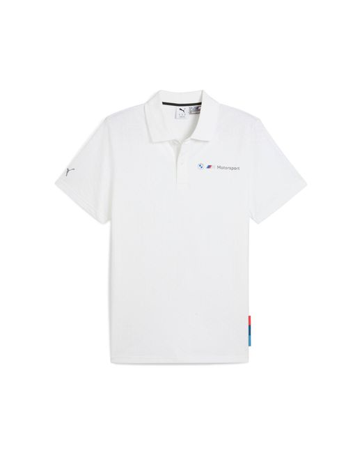 PUMA White Bmw M Motorsport Jacquard Polo for men