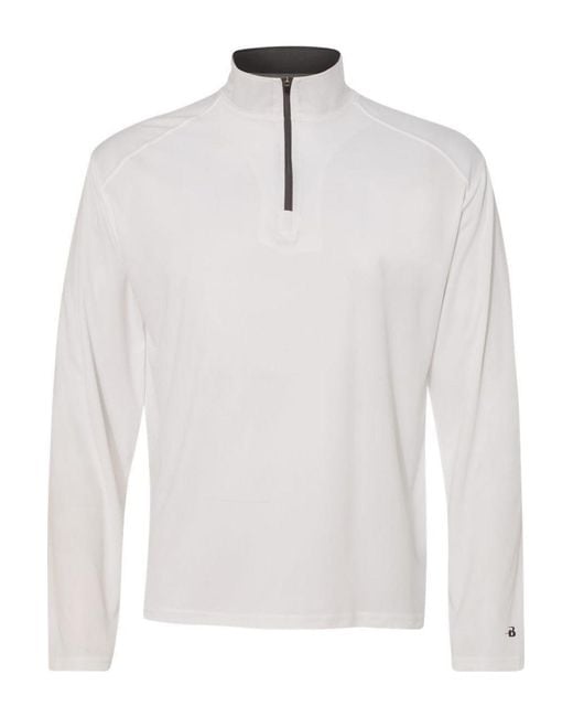 Badger White B-Core Quarter-Zip Pullover for men