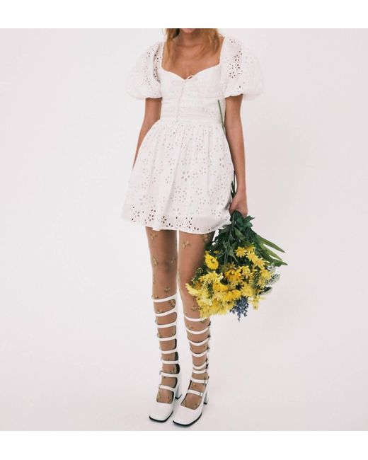 For Love & Lemons White Jocelyn Mini Dress