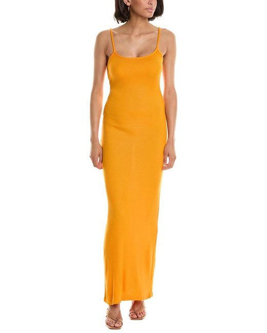 Monrow Orange Rib Maxi Dress
