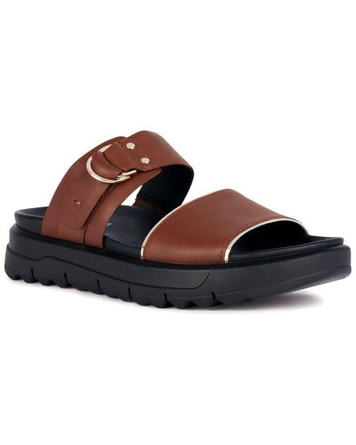 Geox Brown Xand Leather Sandal