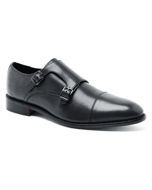 Anthony Veer Black Roosevelt Leather Dress Loafers for men