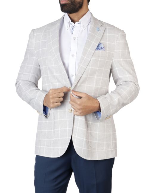 Tailorbyrd Blue Soft Windowpane Textured Sport Coat for men