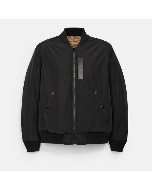 Coach Outlet Reversible Signature Ma 1 Jacket in Black for Men | Lyst
