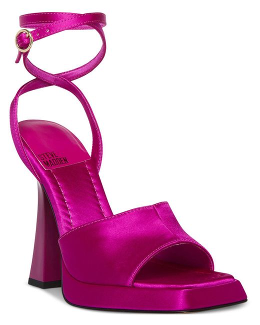Steve Madden Pink Kendall Square Toe Strappy Ankle Strap
