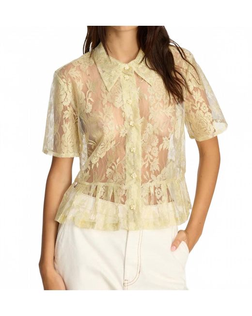 Munthe Natural Bustona Lace Button Down Top