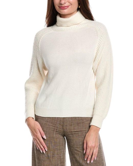 Peserico White Wool, Silk, & Cashmere-Blend Sweater