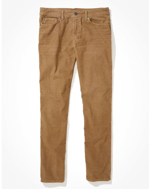 American Eagle Outfitters Natural Ae Flex Original Straight Lived-in Corduroy Pant for men
