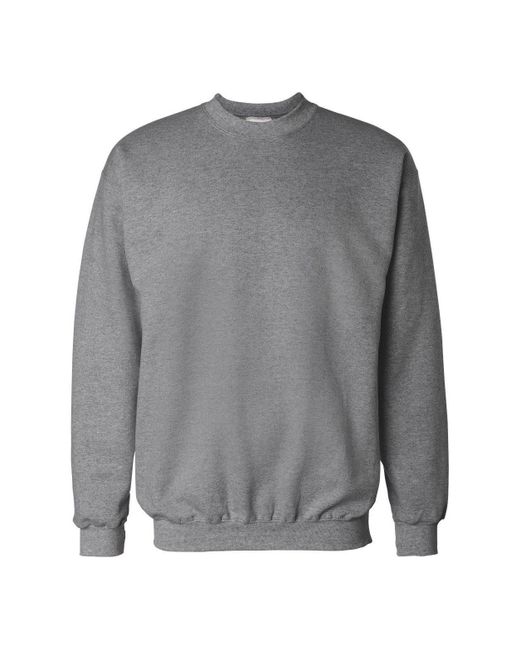 Hanes Gray Ultimate Cotton Crewneck Sweatshirt for men