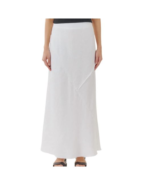 ATM Gray Linen Bias Skirt