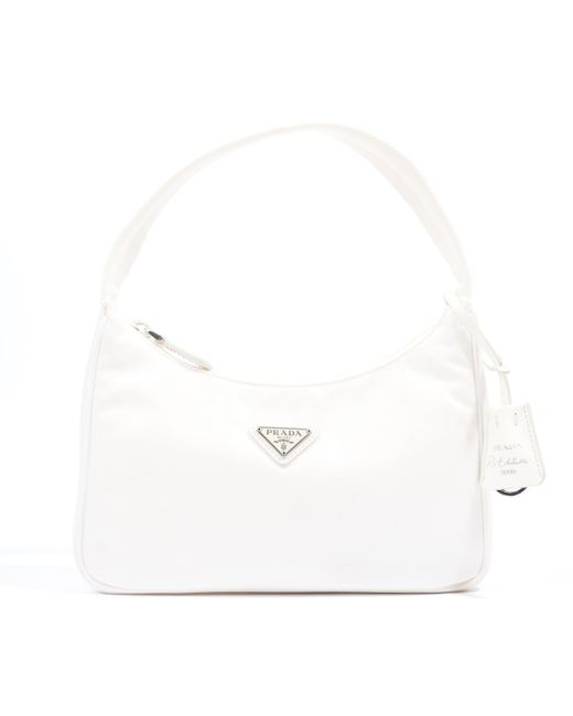 Prada White Re-edition 2000re Nylon Shoulder Bag