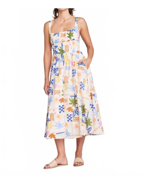 Self Contrast Red Shea Midi Sundress