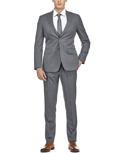 English Laundry Gray Wool-blend Suit for men