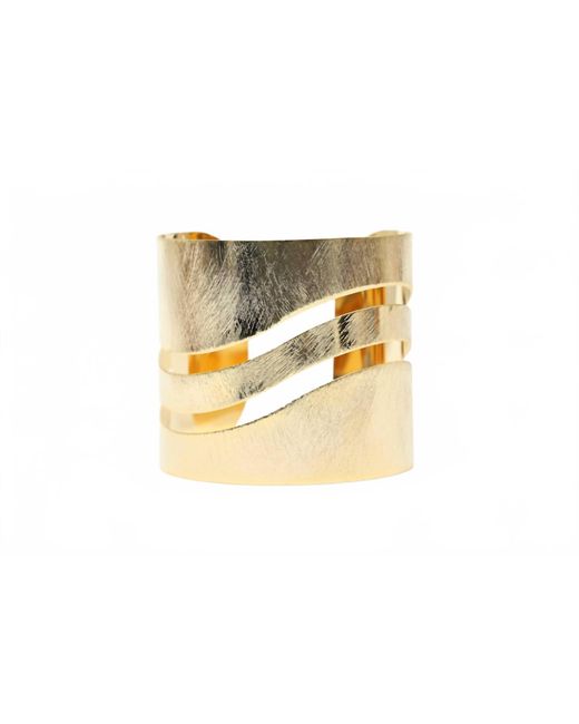 Avenue Chic Black Open Wave Cuff