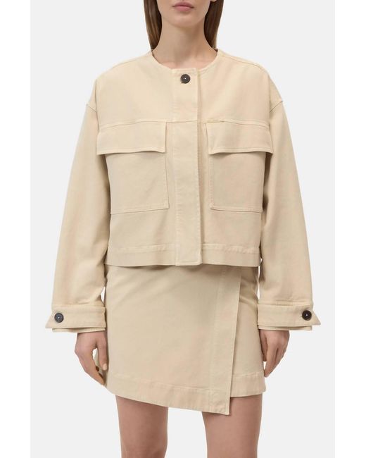 Closed Natural Cropped Utility Jacket