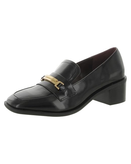 Franco Sarto Black Dalia Patent Embellished Loafer Heels
