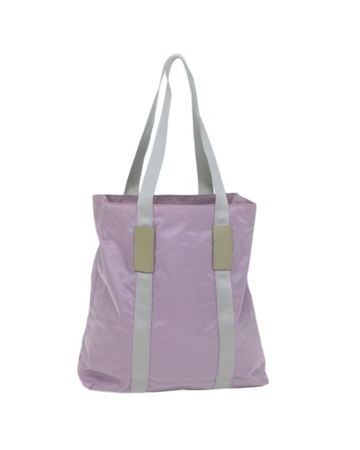 Prada Purple Tessuto Synthetic Tote Bag (pre-owned)