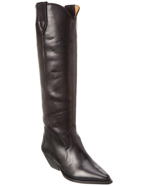 Isabel Marant Black Denvee Leather Knee-high Boot