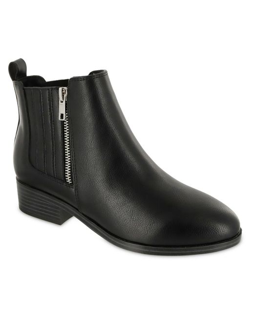 MIA Black Benicio Faux Leather Comfort Ankle Boots